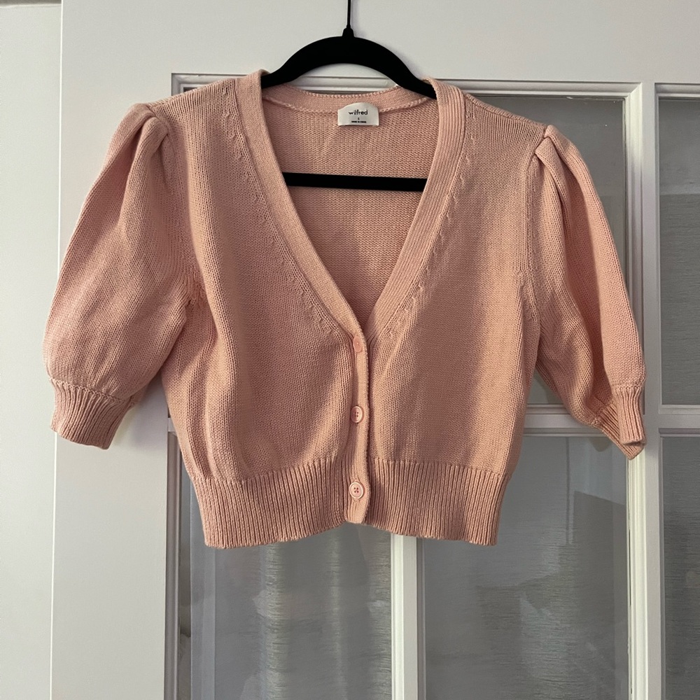 Wilfred Pink Puff Sleeve Sweater